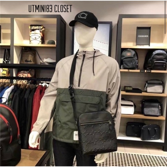 🌈💯NEW🌈Coach Men Houston Flight bag in signature/crossbody bag/messenger bag🆕 - Picture 12 of 13